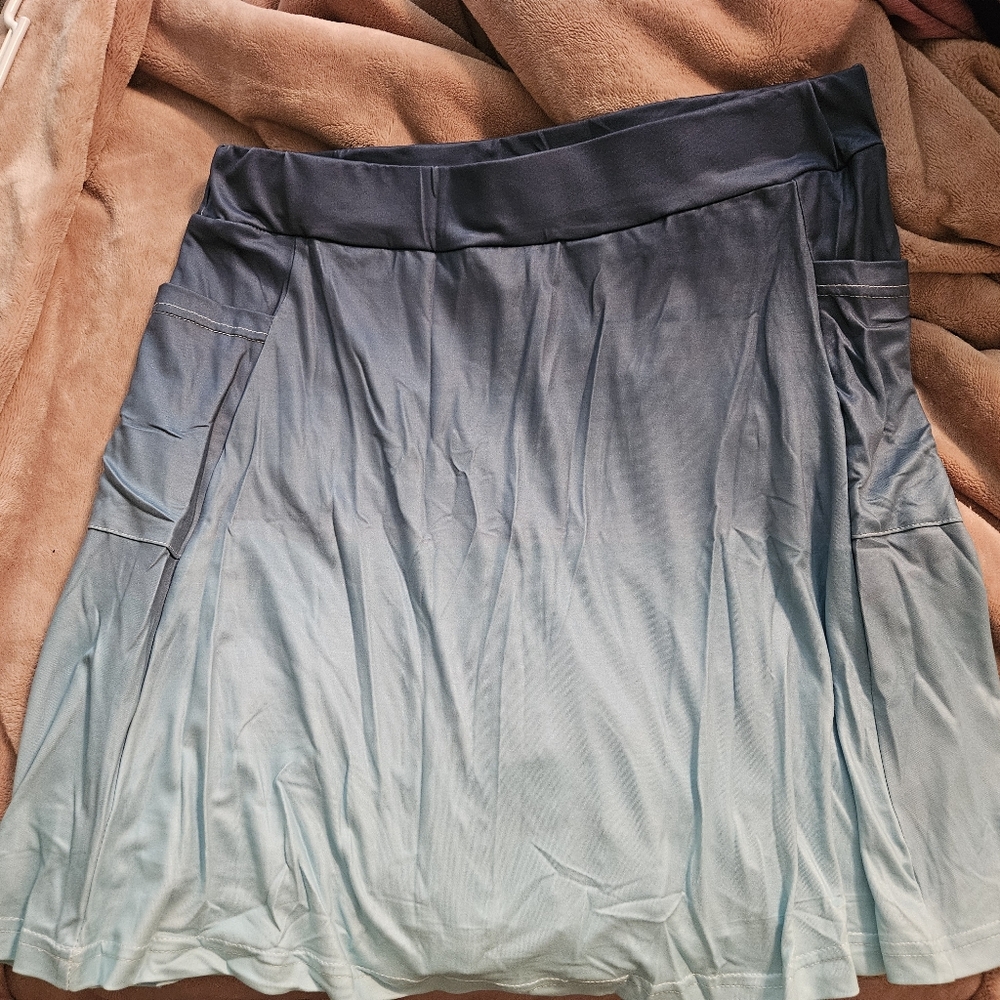 Teal ombre skort